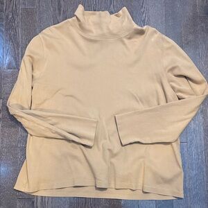 Tan Turtleneck Long Sleeve Top